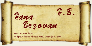 Hana Brzovan vizit kartica